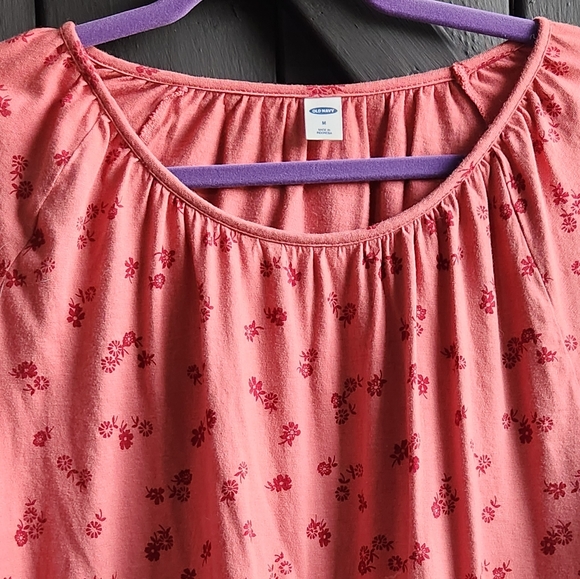 NWOT Knit Floral Print Peasant Top, M - Picture 3 of 4